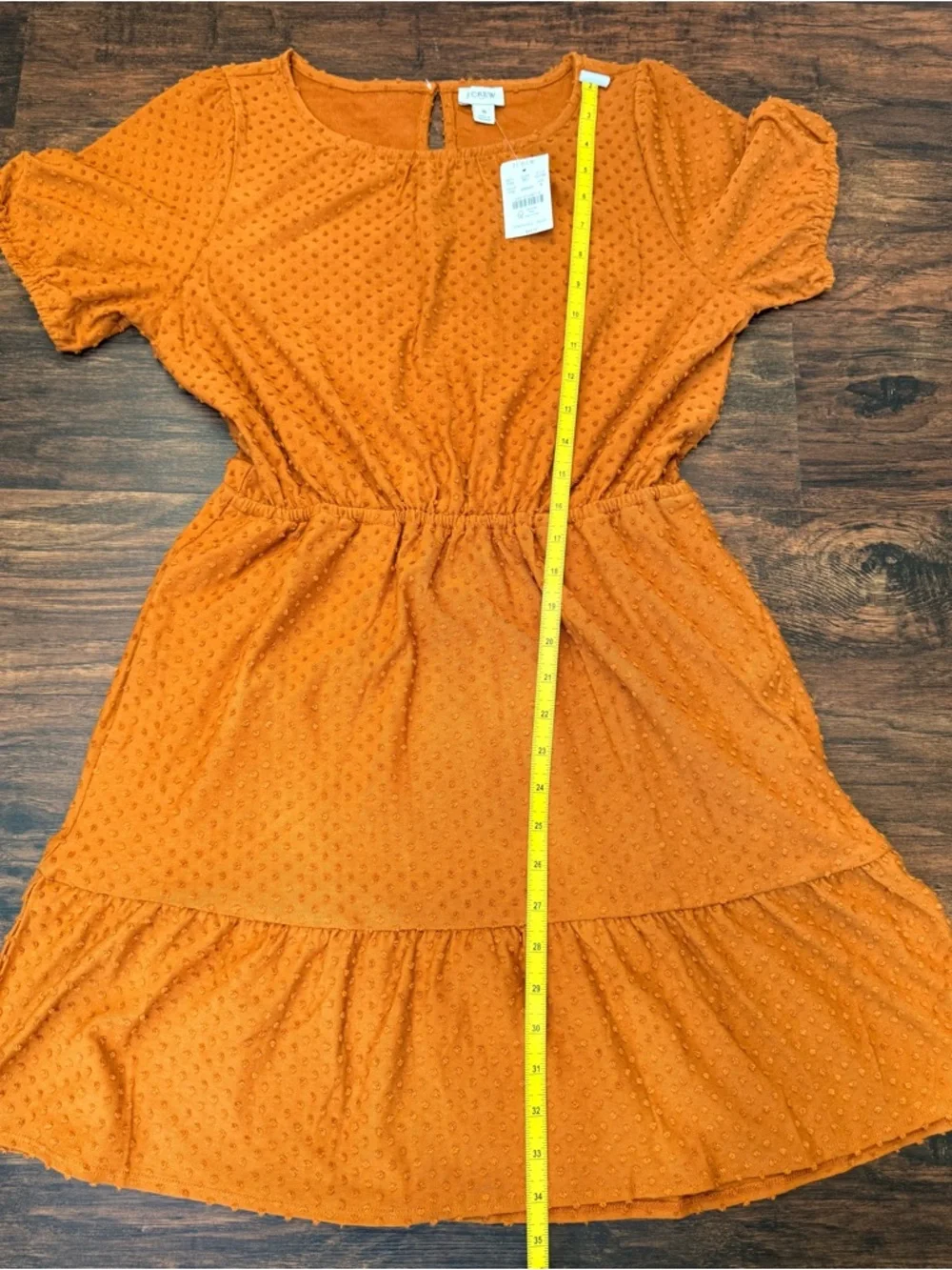 J. Crew Marigold Swiss Dot Dot Short Sleeve Polka Dot Textured Dress Sz S NWT